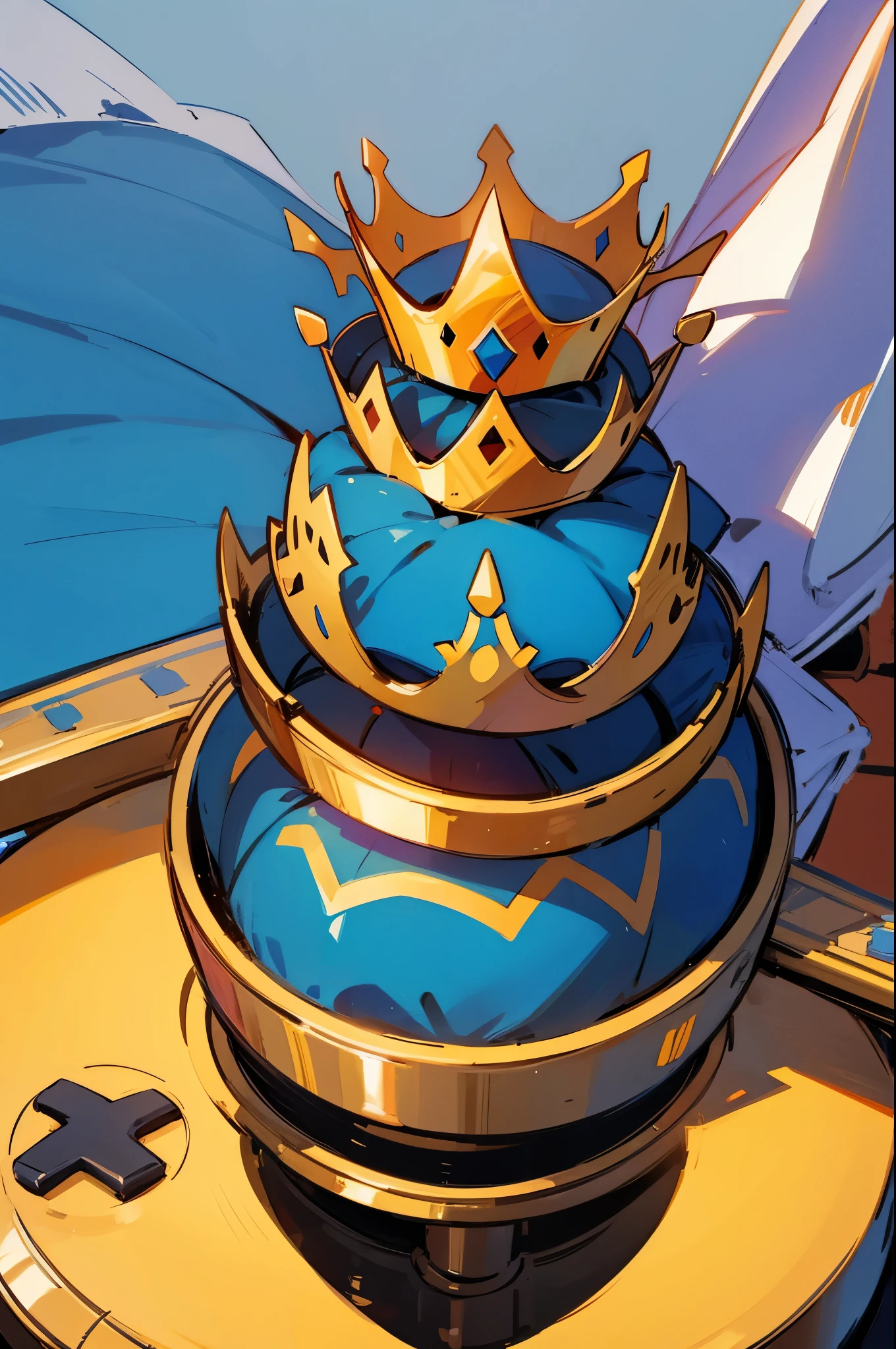an illustration of a crown on a video game controller