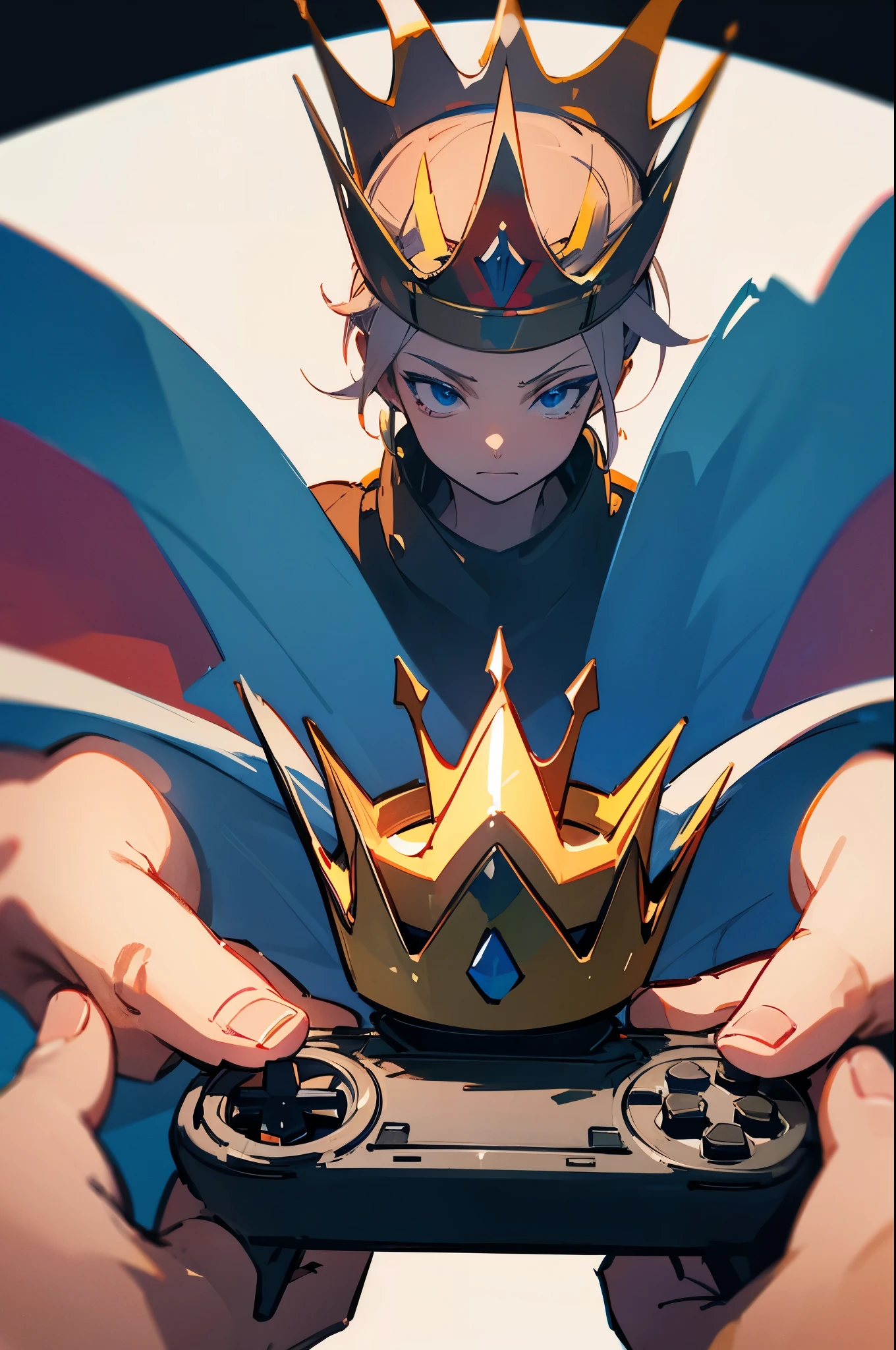an illustration of a crown on a video game controller