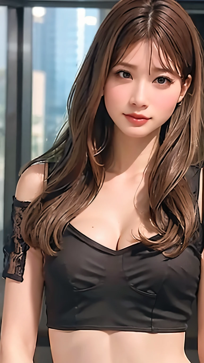 1 Female,Cleavage,Focus on the cleavage,sexy,Realistic,Highest quality,8K, Ultra high definition,RAW Photos,Perfect figure,Beauty,Small breasts,View your viewers,Shooting from directly in front,Sports bra,Upper body zoom