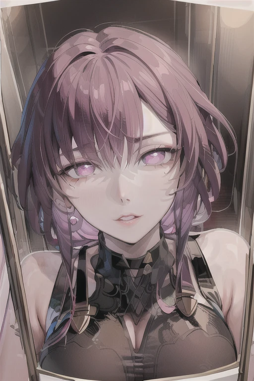 masterpiece, beauty, high quality, anime hot girl, sexy uniforms, tight, purple hair, full body, portrait, hot model, realistic skin, sensual gaze, shiny lips, highly detailed, eyes and pupils, portrait,