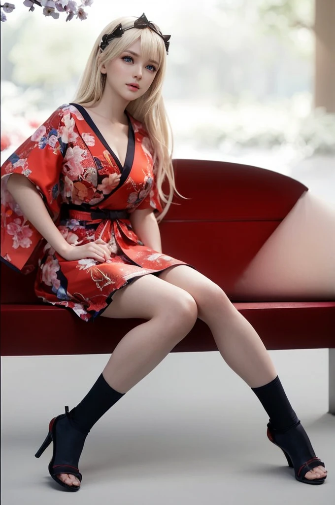 Marie Rose, light blue eyes, (best quality, ultra-detailed), (realistic:1.37), beautiful and detailed face, ultra-realistic texture, delicate face, delicate body, red lipstick, bright colors. High definition, 8k. athletic body
