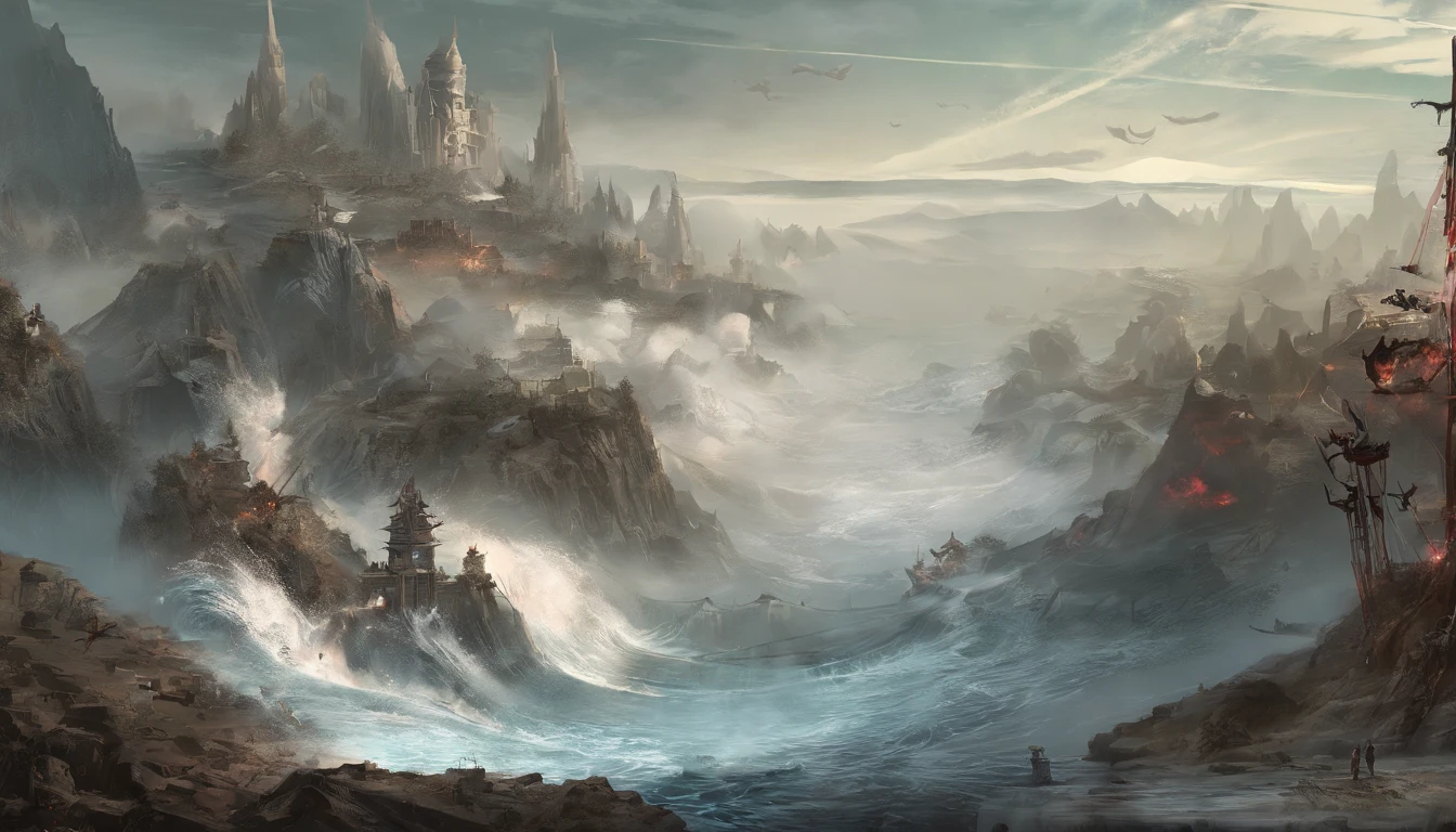 Xuanwu(Hell in disguise),Dongquan,Big Wave,Chinese,oc rendering,Ultrafine,Surrealism,Hyper-realism,high quality,8K high resolution,Ultra Detailed。
