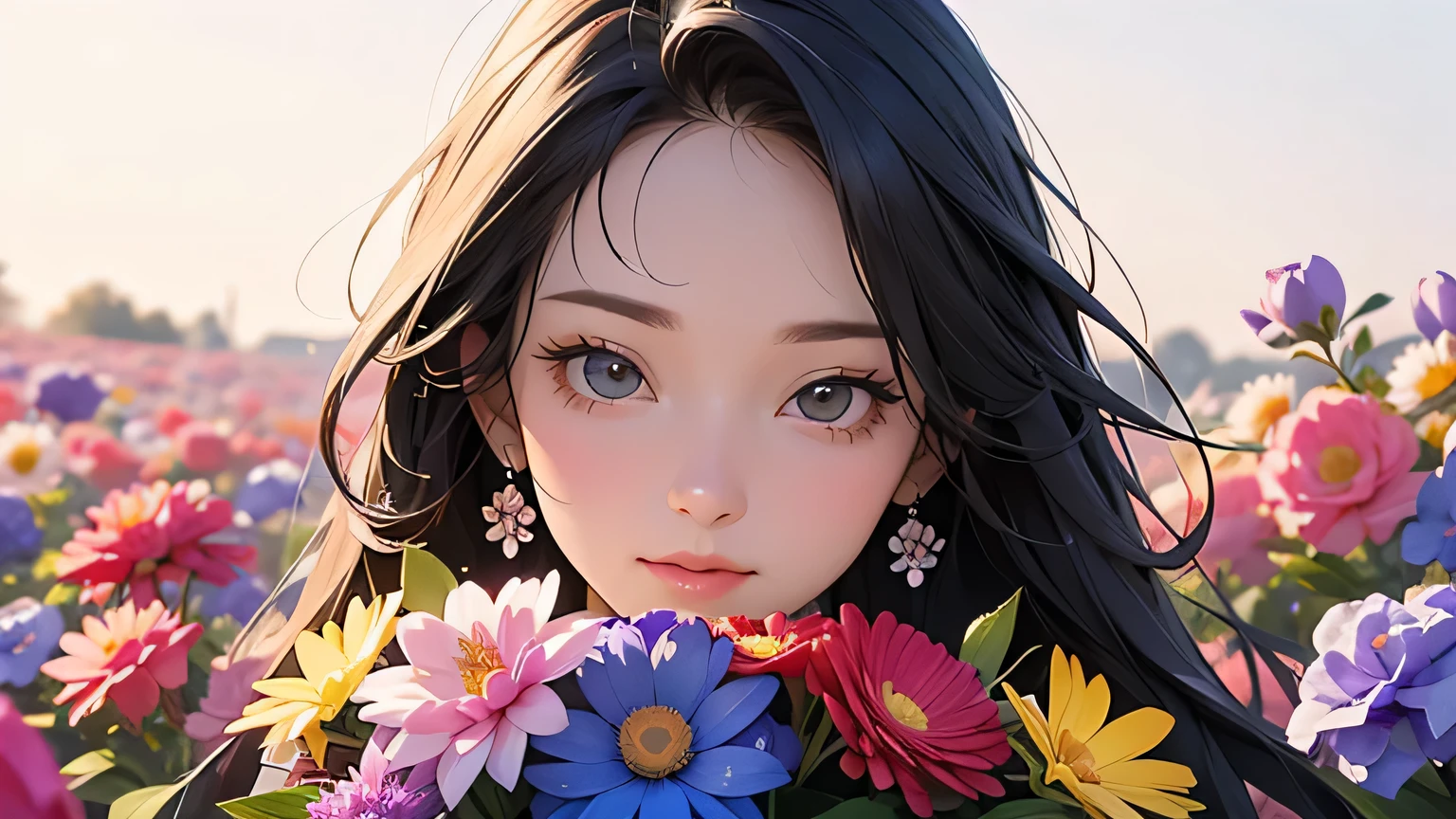 Beautiful, colorful flowers blooming profusely, beautiful.