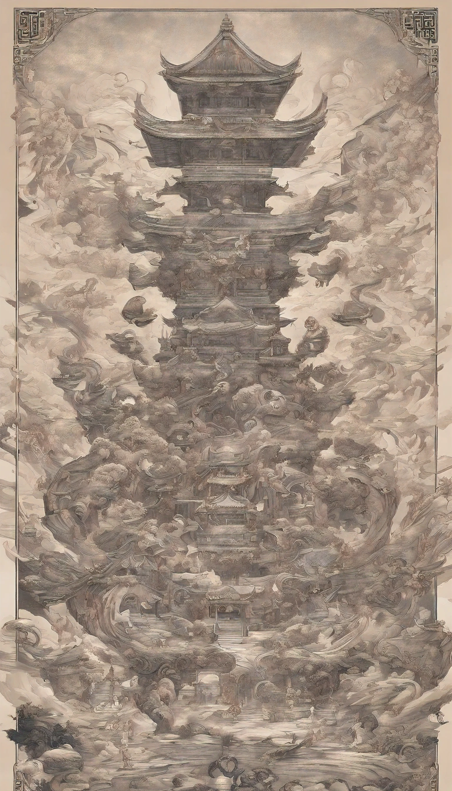 Xuanwu（main body，Sun Wukong with three heads and six arms，Make a big fuss about the Heavenly Palace），Dongquan，Big Wave，Chinese，oc rendering，Ultrafine，Surrealism，Hyper-realism，high quality，8K high resolution，Ultra Detailed。