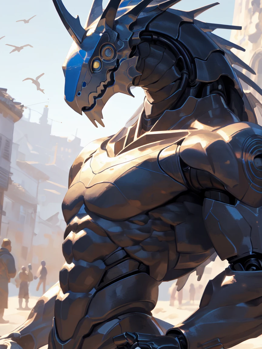 masterpiece,best quality,Perfect anatomical structure,robot,abs,lovely face,sunshine,((nake)),Facial and upper body focus,detailed,(character focus:1.1),sexy posture,smile,look at carmera,(Attractive appearance:1.2), Fitness, Perfect male body, 4K, high resolution, best quality, masterpiece, Perfect color, perfect shade, Perfect lighting, release date:E621, (From k0bit0wani), Powerful composition,Show off your sexy body,Half-length photo,There is a hemispherical compartment in the lower abdomen