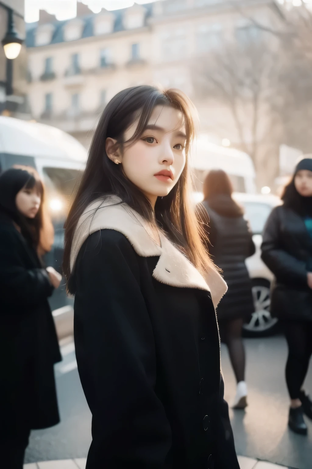 1girl, solo, long hair, black hair, written clothes, brown eyes, looking at the viewer, beanie, lips, upper body, closed mouth, shirt, earrings, https://i.postimg.cc/tCDfNDvp/Screenshot-20230606-212445.png