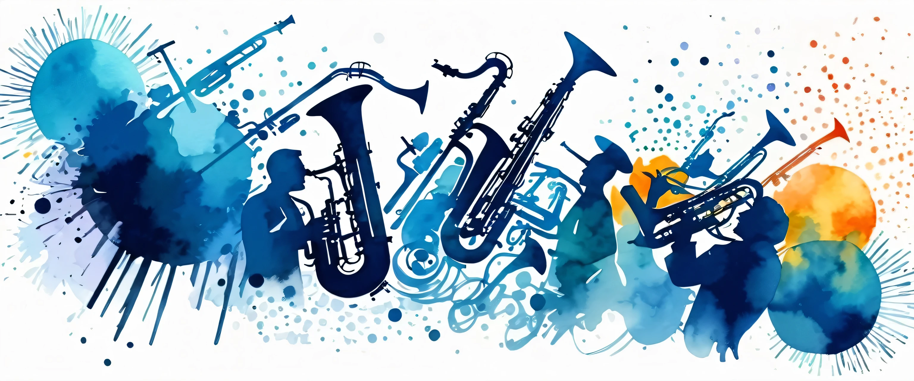 International jazz day background with watercolor illustration generative ai