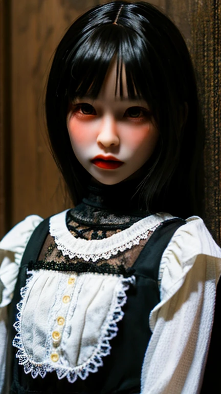 Gothic horror masterpiece，beautiful female doll，The feeling of terror uncanny valley，Amazing