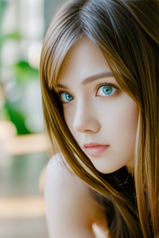 (Tabletop), sexy、Natural light, Realistic,Diffused glow, Written boundary depth, Professional Lighting、Big eyes、Blue eyes、blonde