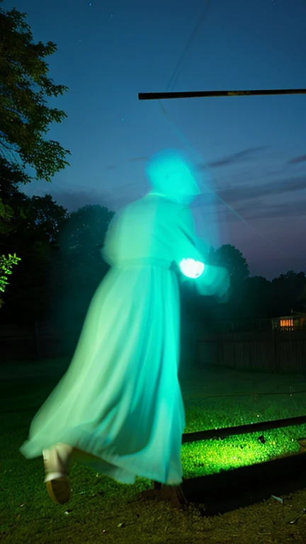 Arafad image of a ghost hanging on a swing at night, Floating Ghost, ghostly form, slow shutter, ghost of a young girl, Ghostings, Ghosting, Disturbing images, There's a ghost in the background, Spooky low light, Ghostly glittering, unsettling photo, slow shutter, sneaking, cursed photography, Pale young ghost girl, Scary ghosts