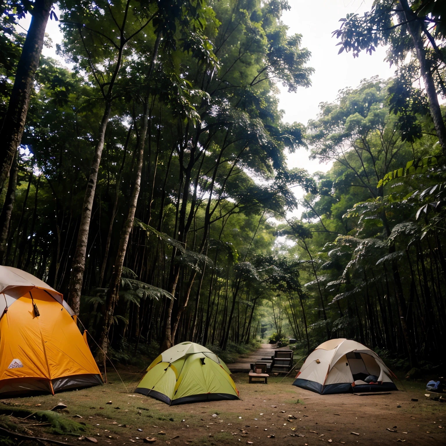 Camping in the Philippines forest