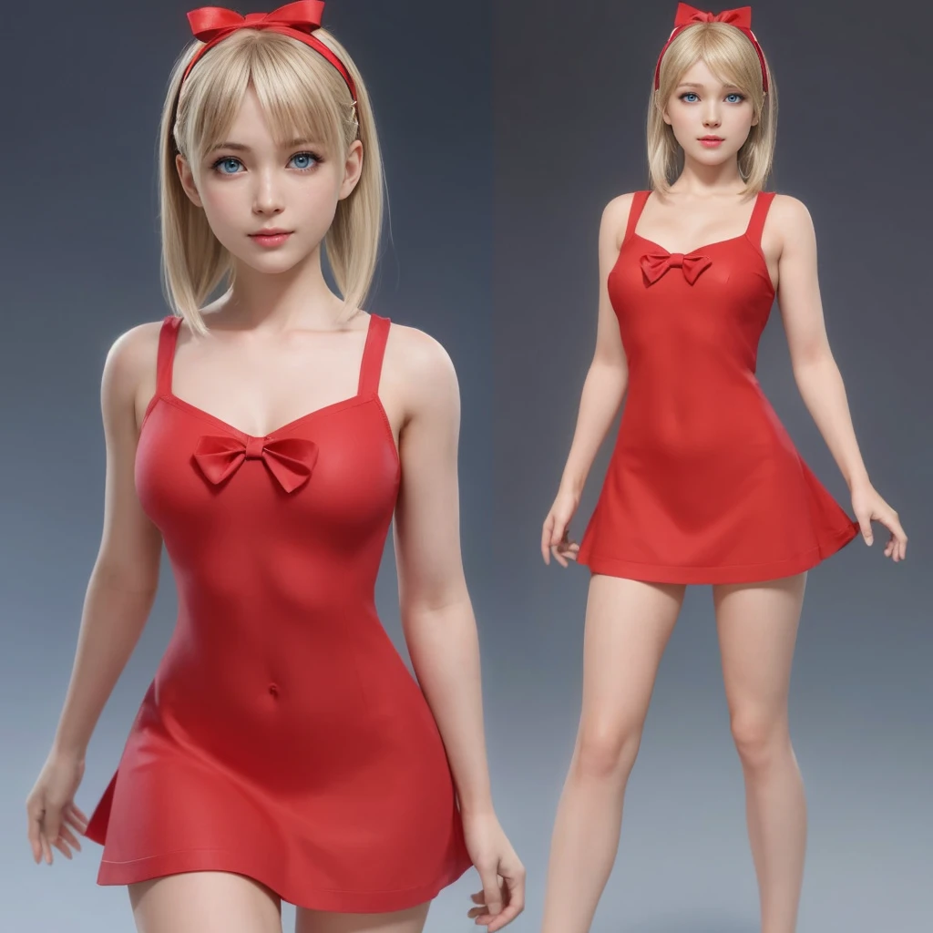 Marie Rose, light blue eyes, (best quality, ultra-detailed), (realistic:1.37), beautiful and detailed face, ultra-realistic texture, delicate face, delicate body, red lipstick, bright colors. High definition, 8k. athletic body