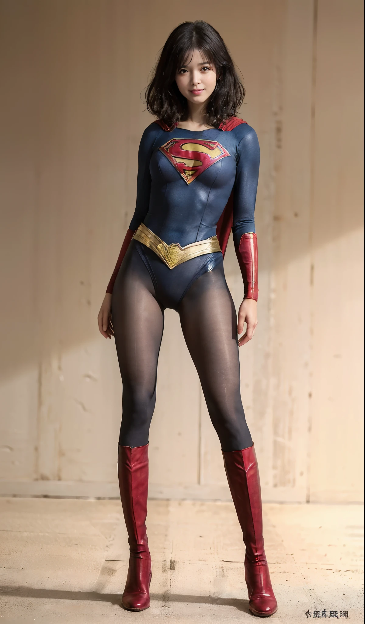 No background、(((Sweating profusely))).(((Beautiful legs in black tights.)))、(((Legally express the beauty of your smile)))、((((Make the most of your original images)))、(((体にぴったりフィットするSupergirl Costume)))、(((Supergirl Costume)))、(((short and beautiful hair)))、(((suffering)))、(((Please wear black tights....、Wear red boots)))、((Best image quality、8k))、((Highest quality、8k、masterpiece:1.3))、(((Preserve background )))、Sharp focus:1.2、Beautiful woman with perfect figure:1.4、Slim Abs:1.2、Wet body:1.5、Highly detailed face and skin texture、8k