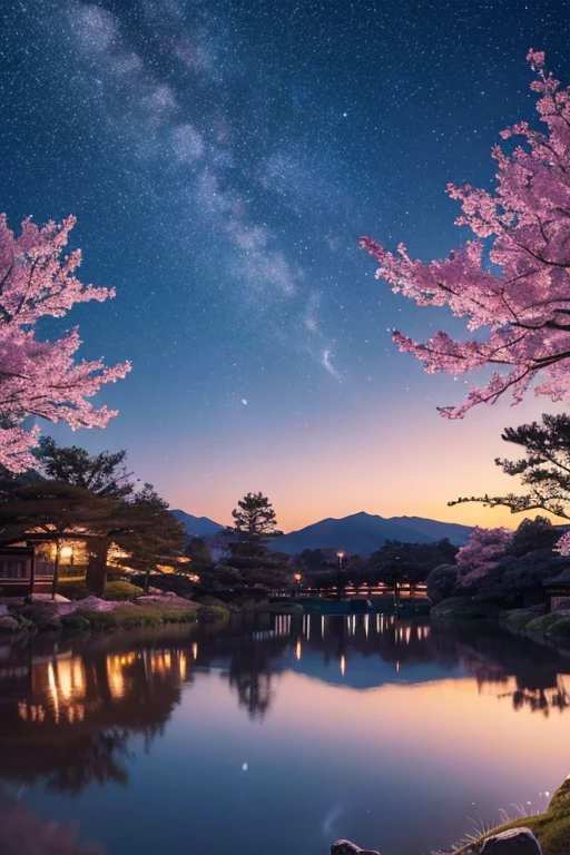 Beautiful starry sky scenery　Japan　Ratio 16：9