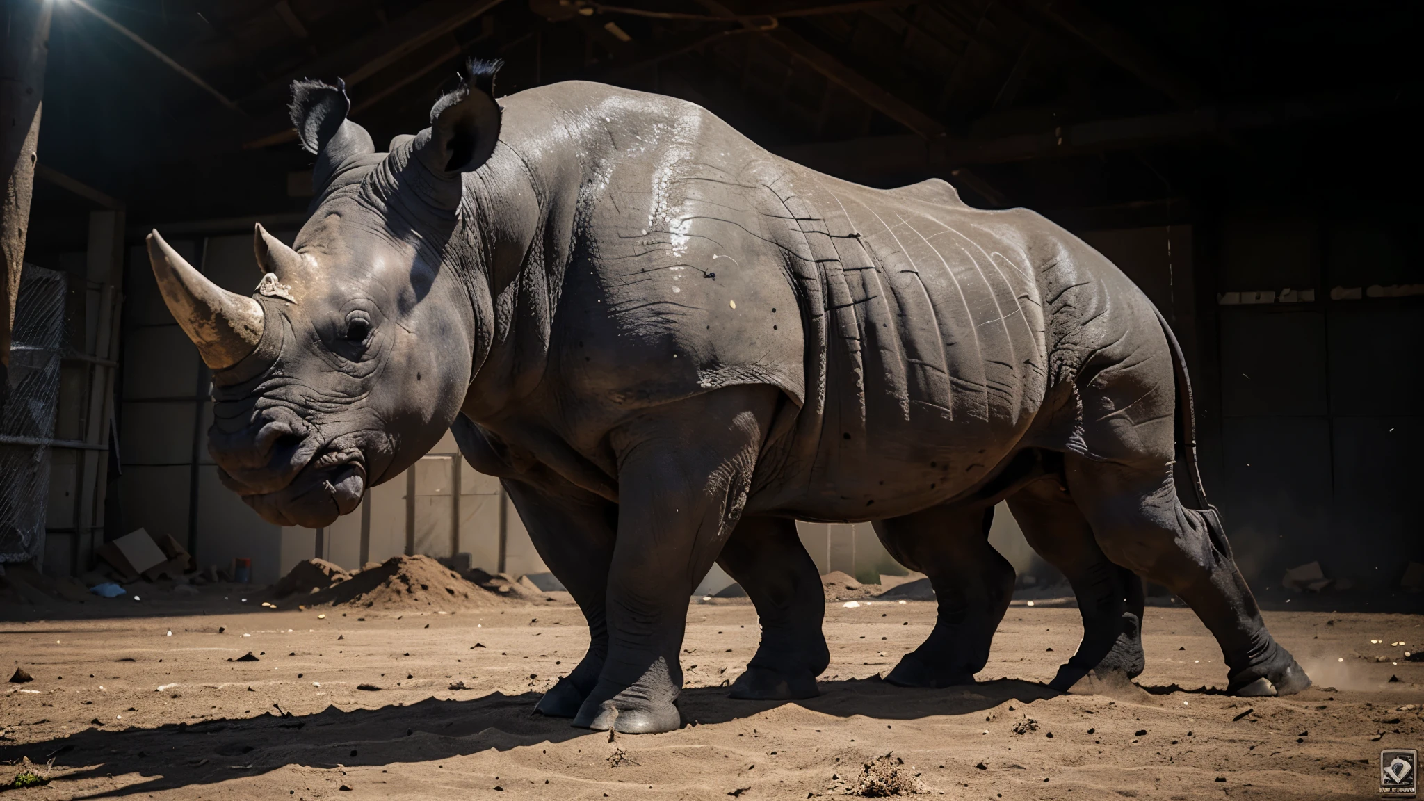 create a image of a black rhino