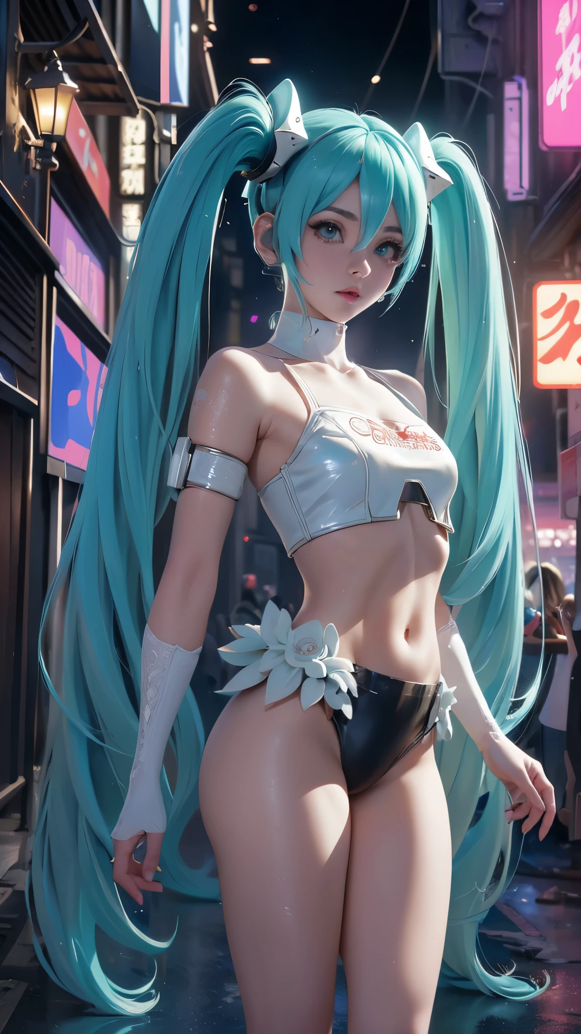 (((top-quality)), ((​masterpiece)), Pitch Resuit、(Colossal tits:1.4)、goth_punk, 1girl in, 独奏,、top-quality, Photorealistic, An ultra-fine illustrations, beautiful attractive anime girl, miku hatsune, Slender body, Tied hair, one girls, a photo of girl, Full body shot, Beautiful blue eyes, Turned,、Puffy nipple、ONE PIECE dress  racing  uniform 、sobbing tears、 see -through、kneehighs　white、panty shot、(cum in pussy vaginal:1.2)、cum in mouth.、stadium、crowd、Being watched、(G-string :1.3)、Open lips、