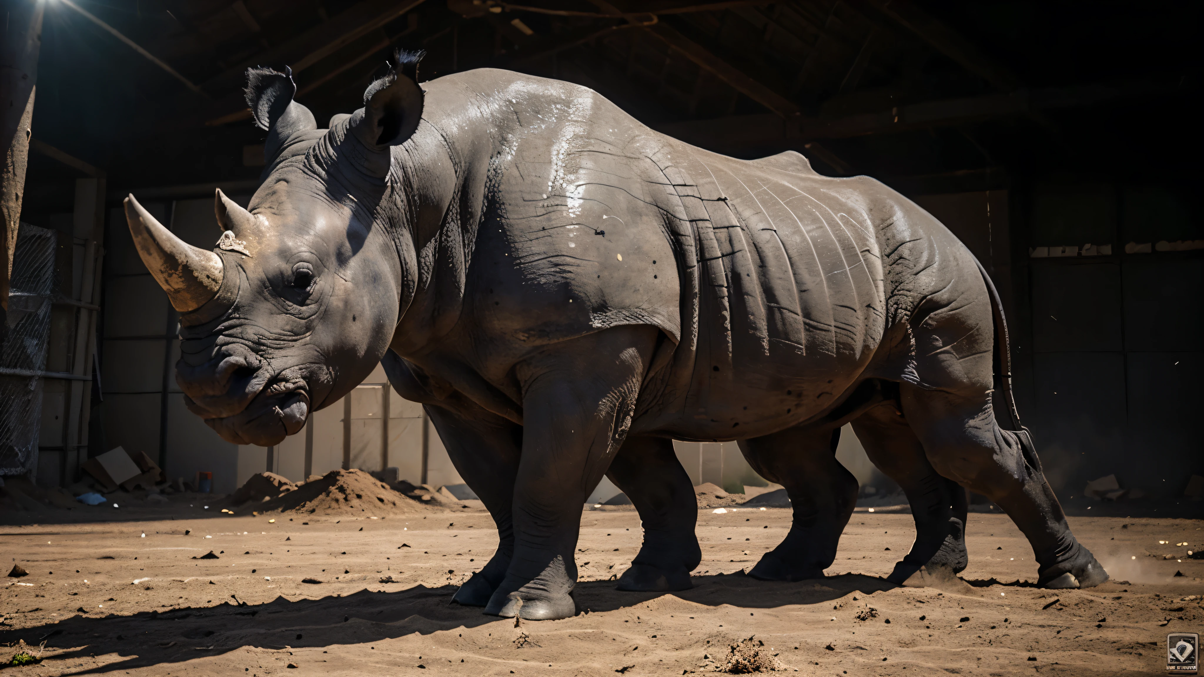 create a image of a black rhino