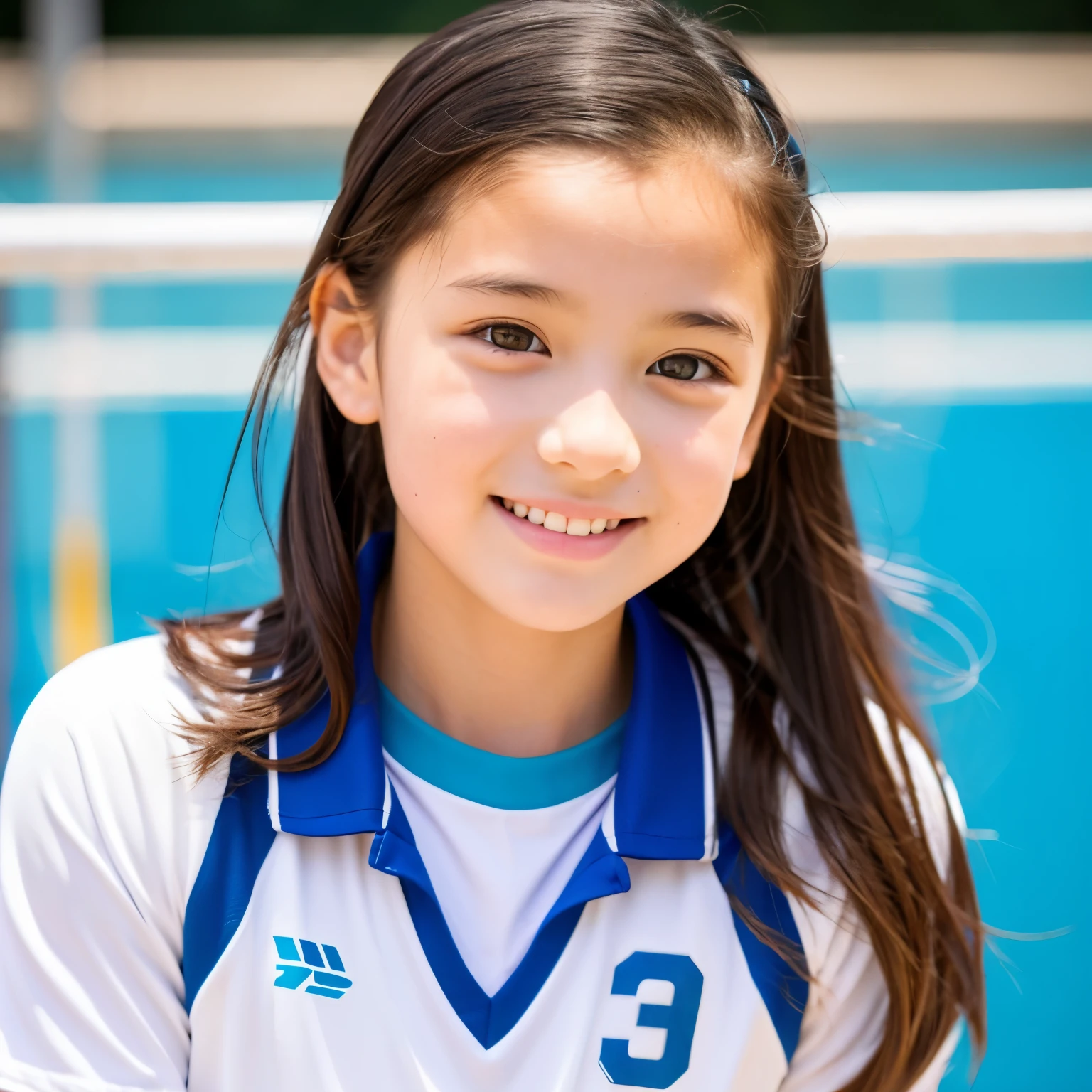 。smile、Beautiful eyes、Beautiful colored volleyball uniform
