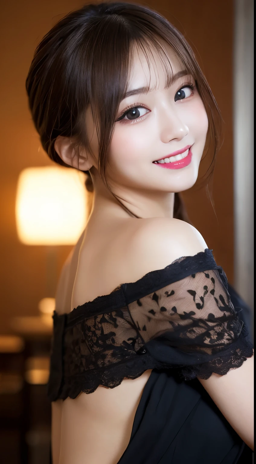 Tabletop, highest quality, shape, Very detailed, finely, High resolution, 8k wallpaper, 完璧なダイナミックな構shape, Beautiful and detailed,ランダムなcute髪,,Natural color lip, Bold sexy pose,smile、20-year-old girl、cute、Looking at the camera,Always blur the background,Perfect and beautiful face,Slim face and figure,Big eyes、Putting on gal makeup,Small face,Shooting from below、smile,Blurred Background,Elegant feminine face、Cyberpunk Fashion、smile、sunset、Change pose randomly、Randomly change the shooting angle and position
