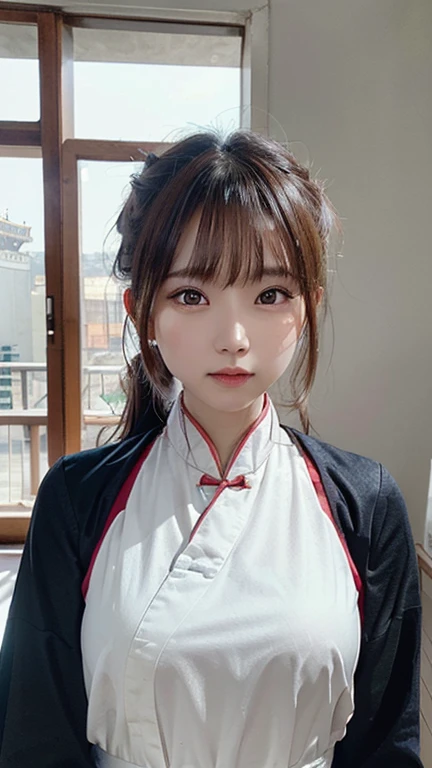 21 year old girl, ancient chinese costume, whole body, sunlight, Clear Face, Clean white background, masterpiece, Super Detail, A magnificent composition, Ultra HD, high quality, Very detailed, Official Art, Uniform 8k wallpaper, Super Detail, 32k,Cute face