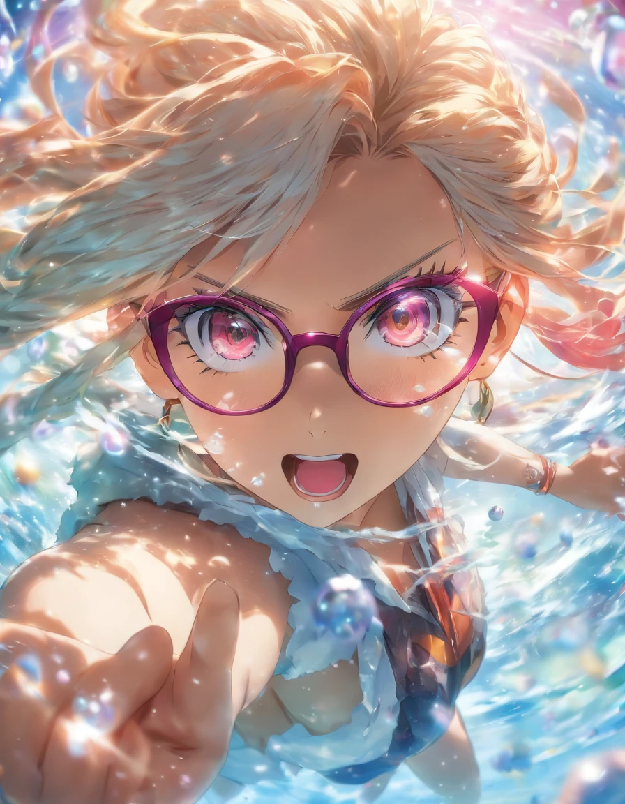 Water Ball Summon　woman　Glasses