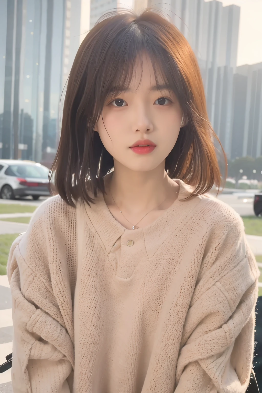 incredibly absurd, beautiful and cute 20-year-old Korean girl with a photorealistic face, showcasing top-quality craftsmanship. Her slender frame is adorned with short, messy hair. The artwork is high-resolution, allowing for ultra-detailed features to be captured flawlessly. The girl is depicted naked with white fluids all over her. The focus lies on the realistic pupils, showcasing depth and emotion.