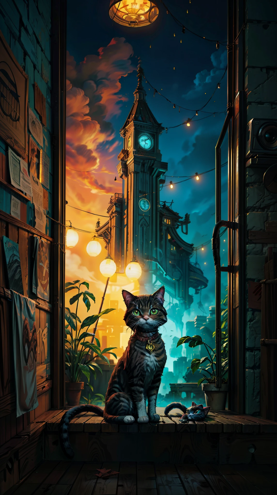 ultra detalhe, high resolution, ultra detalheed, melhor qualidade, Incredible, Maximum quality, papel de parede extremamente detalhado da unidade CG 8k, cinematic lighting, cat fan, ciberpunk, Garoto moreno