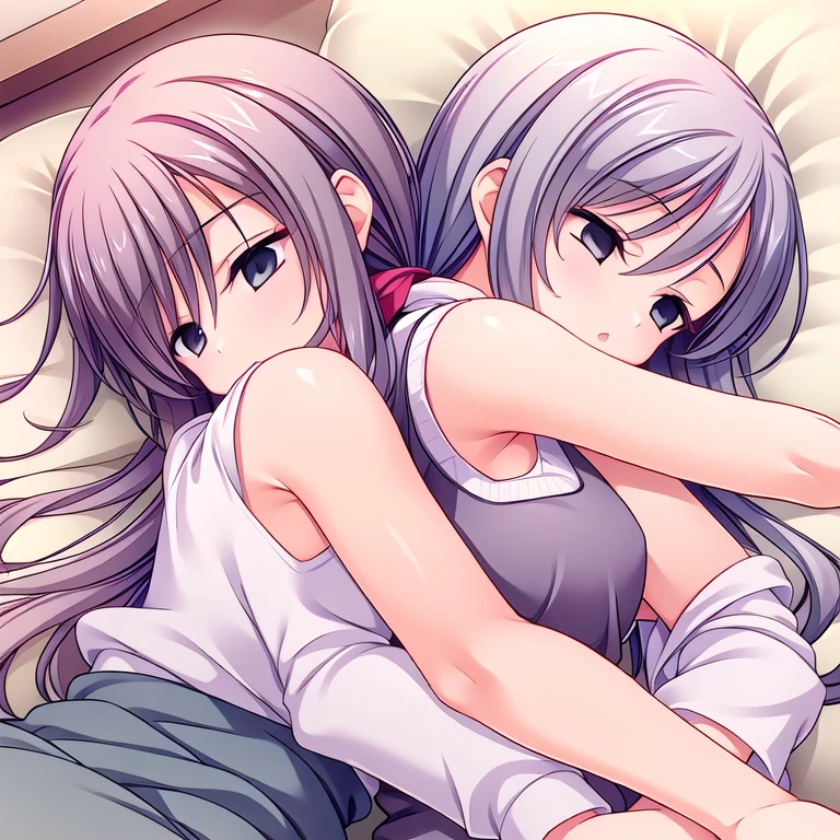 sleeping,3girls,((Hug)),Sleeveless sweater