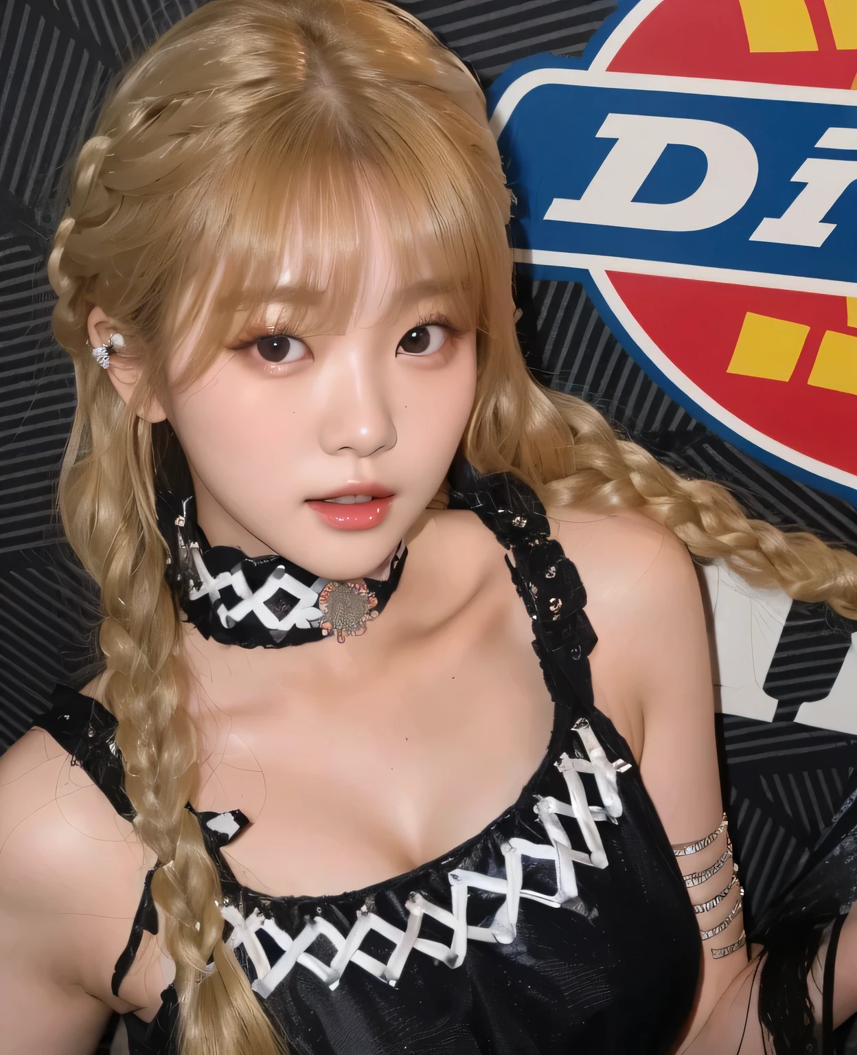 Jang Wonyoung, sexy girl, beautiful girl, idol, blonde hair, big tits