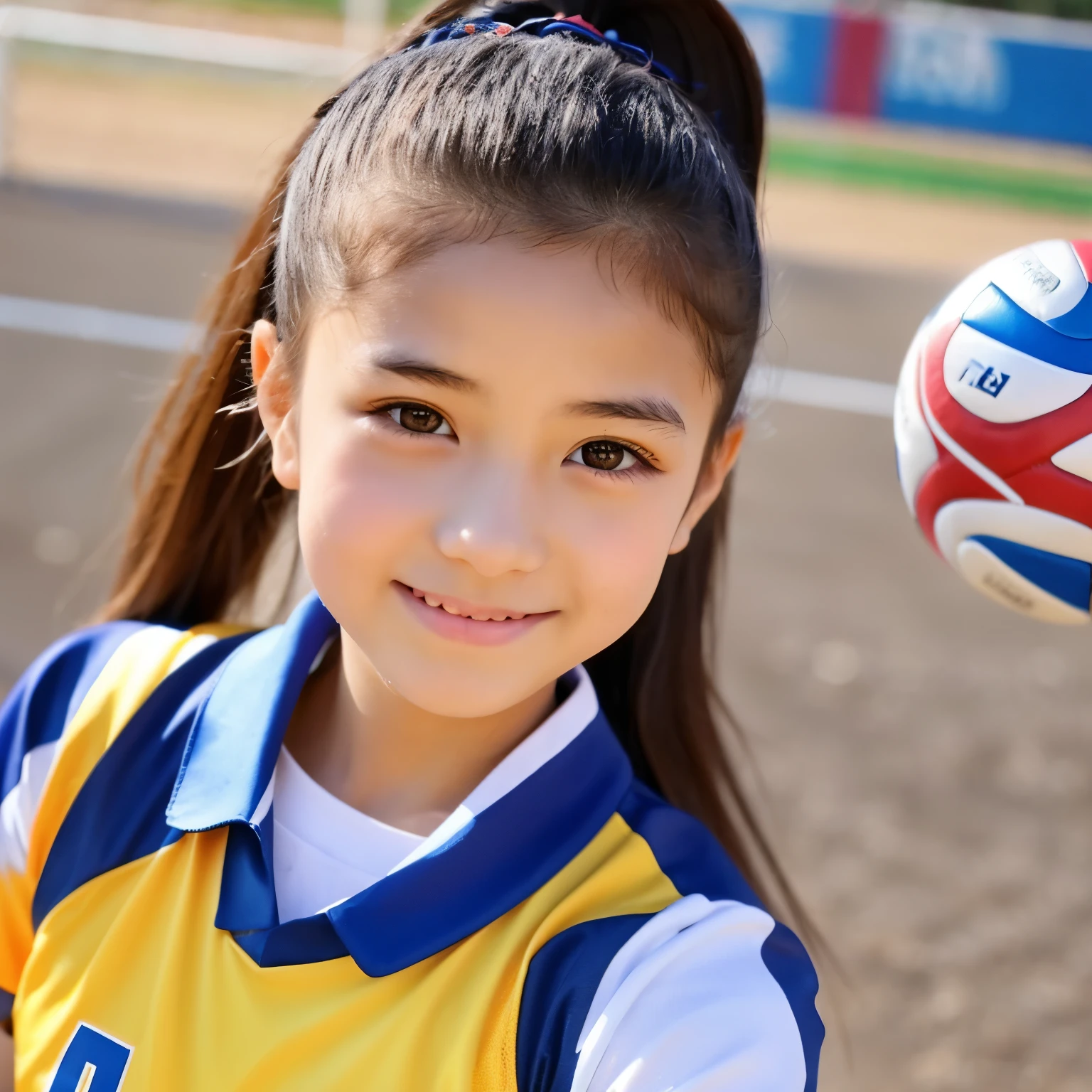 。smile、Beautiful eyes、Beautiful colored volleyball uniform,shine、nice、