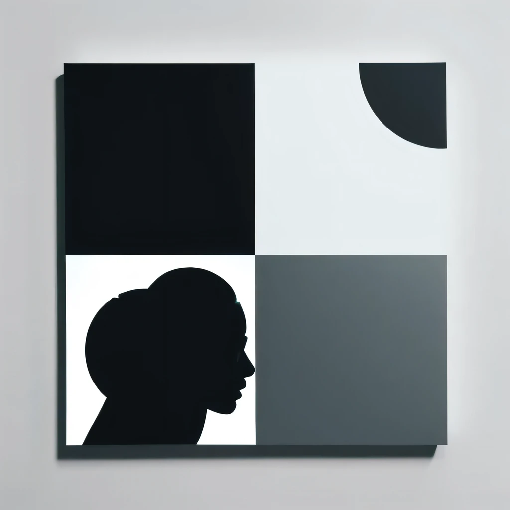 Futuristic contemporary art Black and white gray Minimal