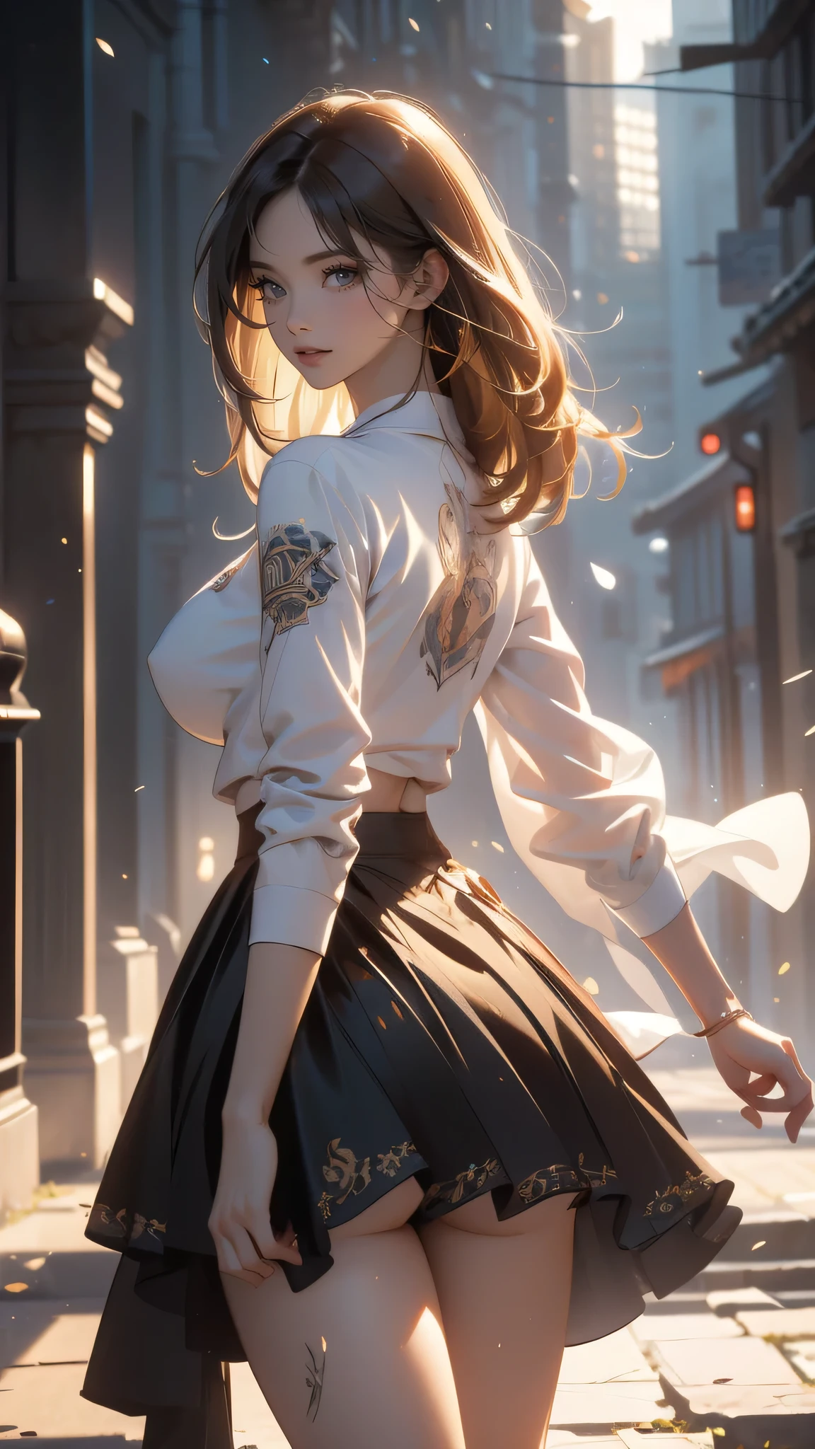 from behind,backwards,stretching,gym uniform,1girl,(ultra detailed skin),curvy,,beautiful breasts,large breasts,pale skin,pointy breasts,erect nipples,(fantasy art,Highest image quality,Hyperrealist portrait,(8k),ultra-realistic,best quality, high quality, high definition, high quality texture,high detail,beautiful detailed,fine detailed,extremely detailed cg,detailed texture,a realistic representation of the face,masterpiece,Sense of presence,Dynamic,bold),bob hair,(thin hair),(soft hair),(straight hair:1.5),Swept long bangs,extra light coppery amber hair,hair over one eye