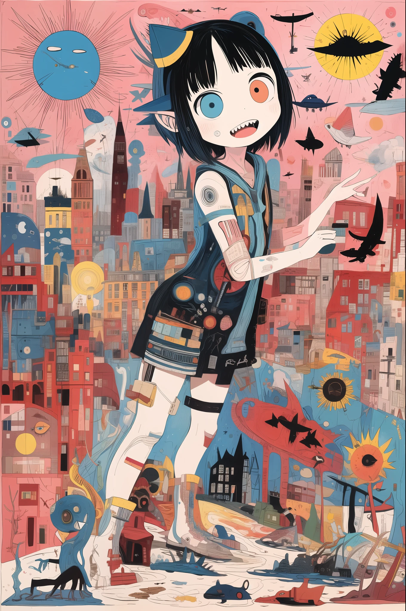 masterpiece,best quality,surrealistic,tuyawang,abstract,plane,1girl,