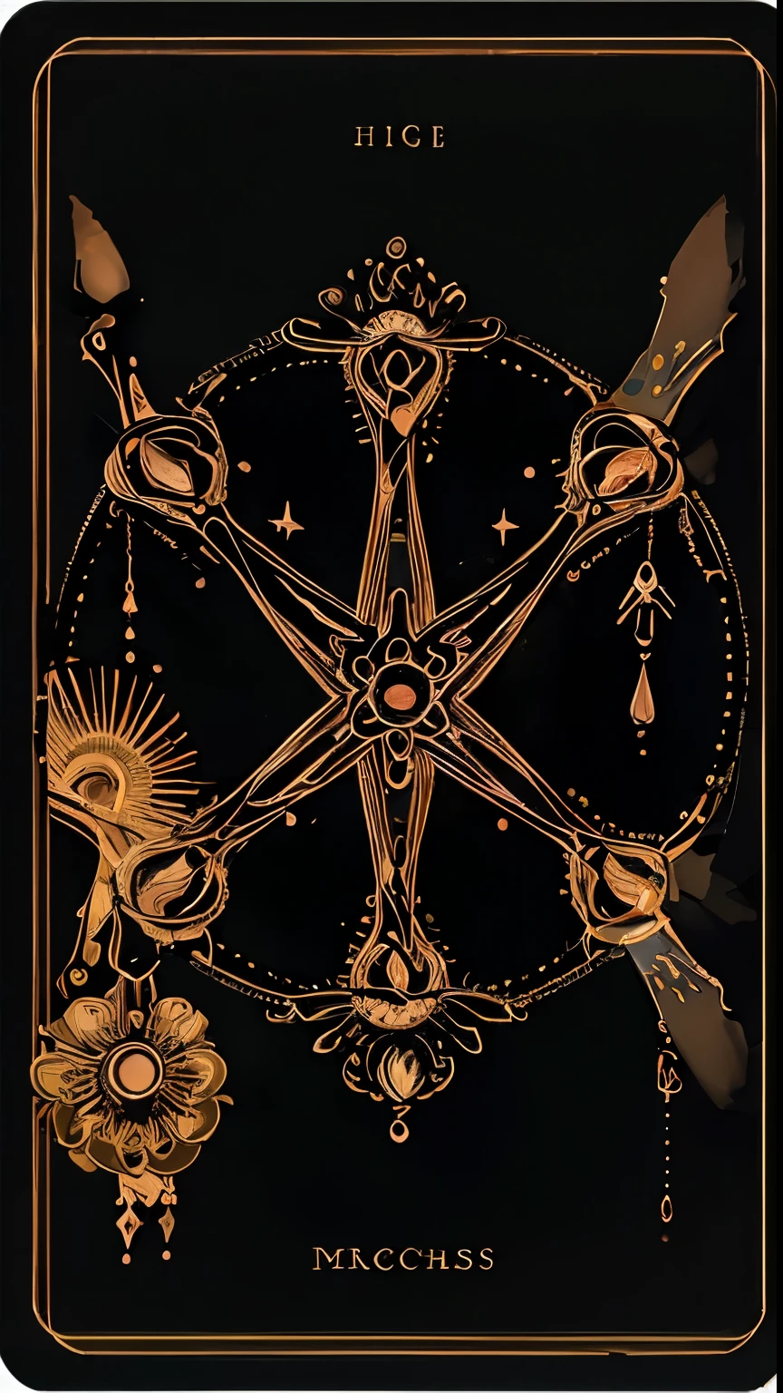Realistic, (highest quality, masterpiece:1.3), Gold Rose ,Soul Card, line, Particles of light, No humans,