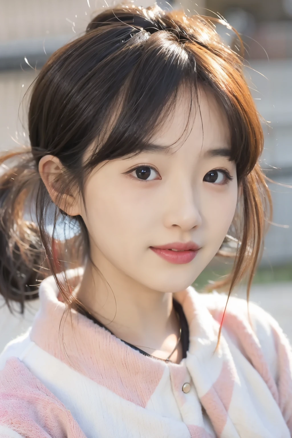 incredibly absurd, beautiful and cute 20-year-old Korean girl with a photorealistic face, showcasing top-quality craftsmanship. Her slender frame is adorned with short, messy hair. The artwork is high-resolution, allowing for ultra-detailed features to be captured flawlessly. The girl is depicted naked with white fluids all over her. The focus lies on the realistic pupils, showcasing depth and emotion.