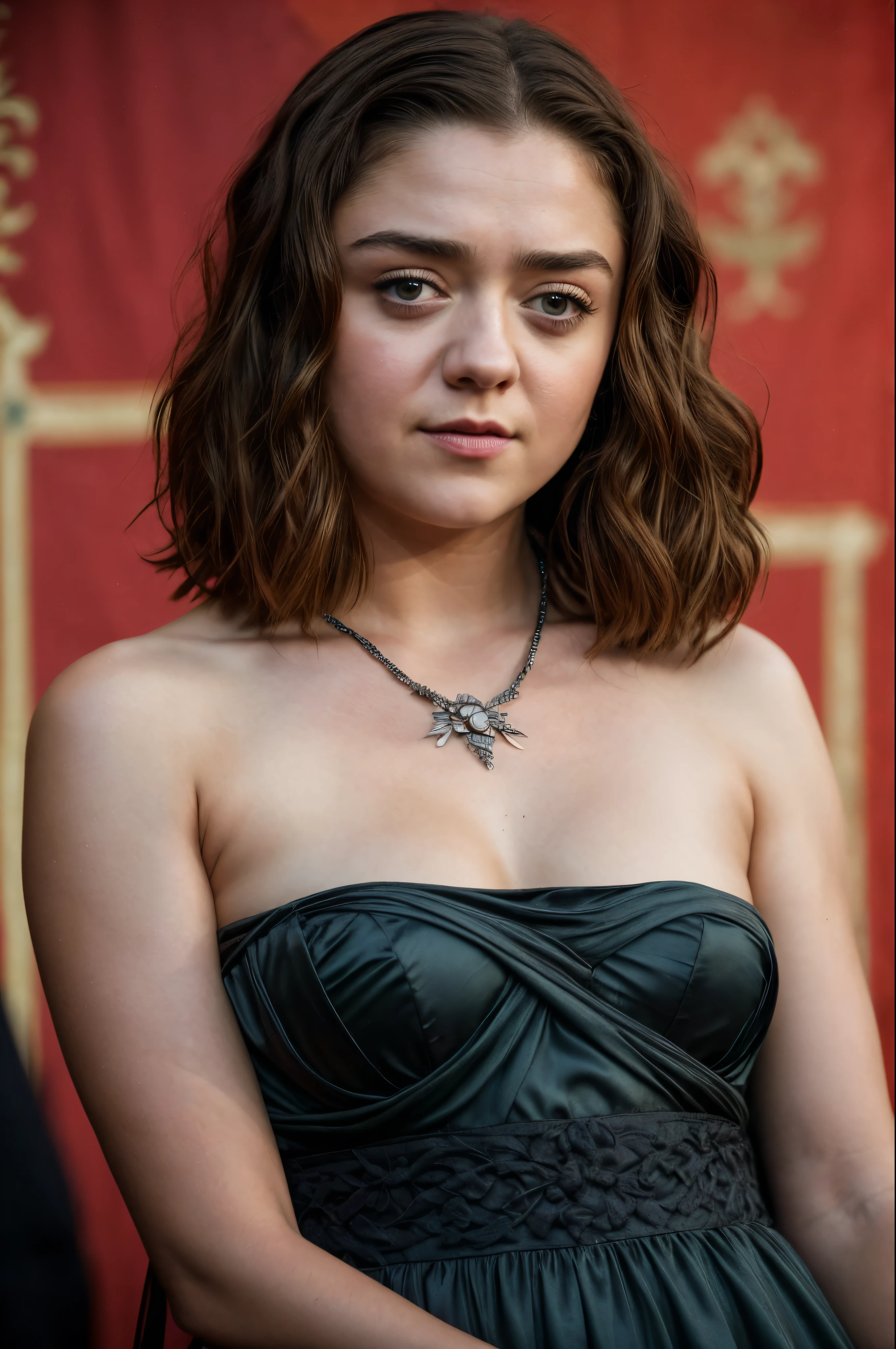 Foto RAW, Arya Stark, Extremely gorgeous lady, Arya Stark PLAYED BY MAISIE WILLIAMS, Queen Arya Stark, she a mature woman now, milf, sexy mediaeval battle dress, gladiator woman, body, 40 years old Woman, Roman slave dress, cotton dress, busty mediaeval costumes, body revealing costumes, perky breast, big natural breast, erotic costumes, lusty physique, seductive figure can capture every people's attention, Game of thrones costumes, revealing captivating figure, Mediaeval costumes, revealing clothes, A tomboy, she would rather fence than dance, warrior queen , game of thrones screen caps, Game of Thrones Series, (pele altamente detalhada: 1.2), 8k UHD, DSLR, soft-lighting, alta qualidade, grain of film, Fujifilm XT3, flawless picture, highly detailed, detailed Beauty, intricate, 32k, sharp picture, closed mouth,