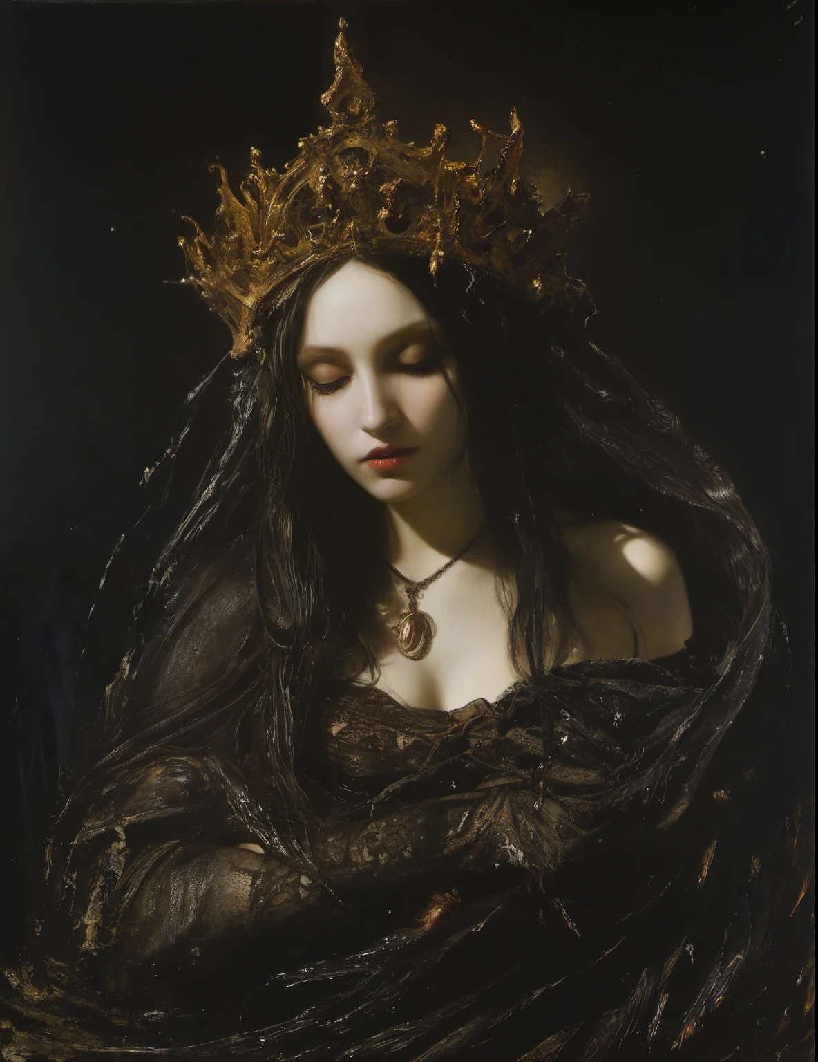 James Gurney, Surrealist art , dream-like, Mysterious, Provocative, symbolic, Complex, detailed,, (Gothic but very beautiful:1.4), (masterpiece, highest quality:1.4) , Nicola Samori Style, Beautiful Mermaid