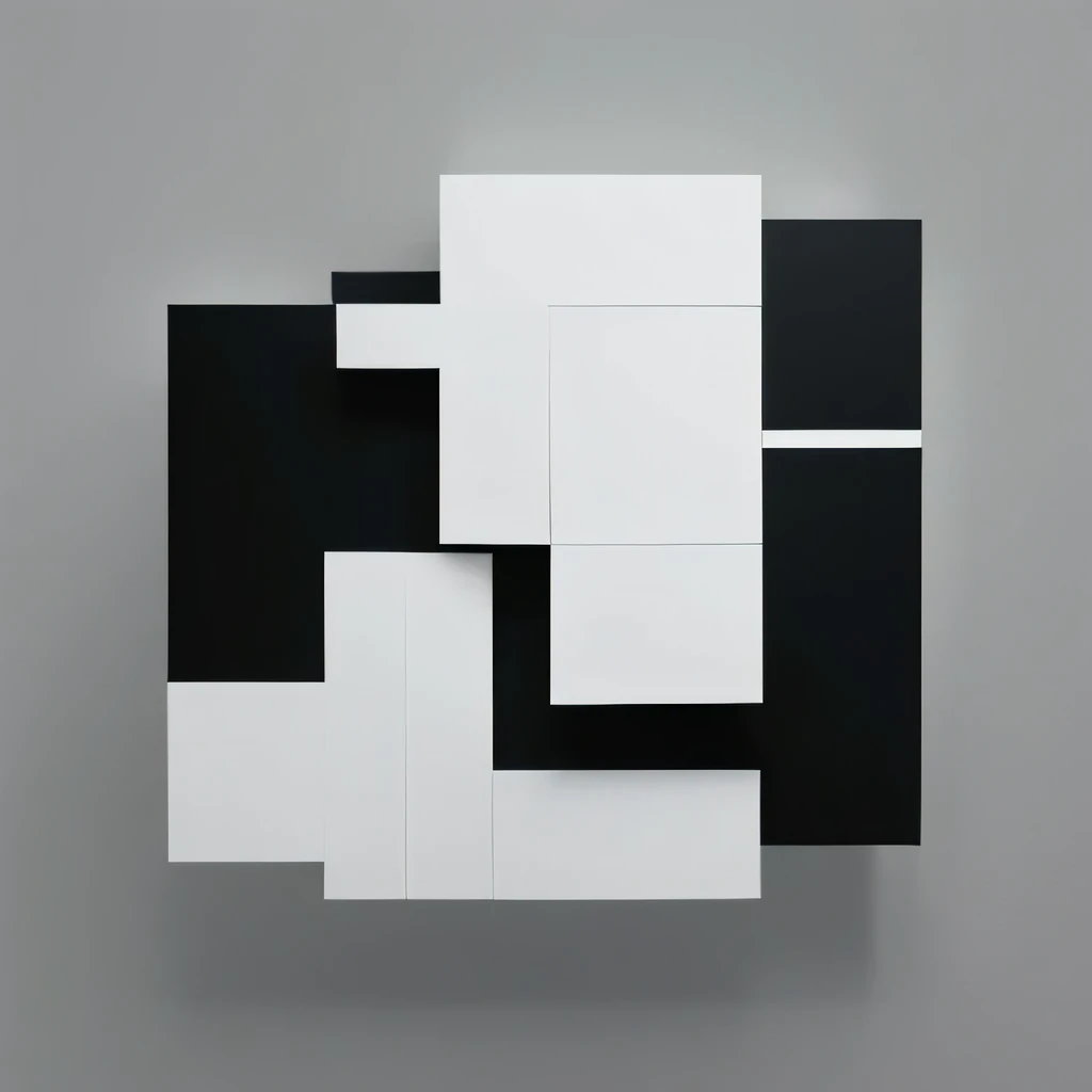 Futuristic contemporary art Black and white gray Minimal
