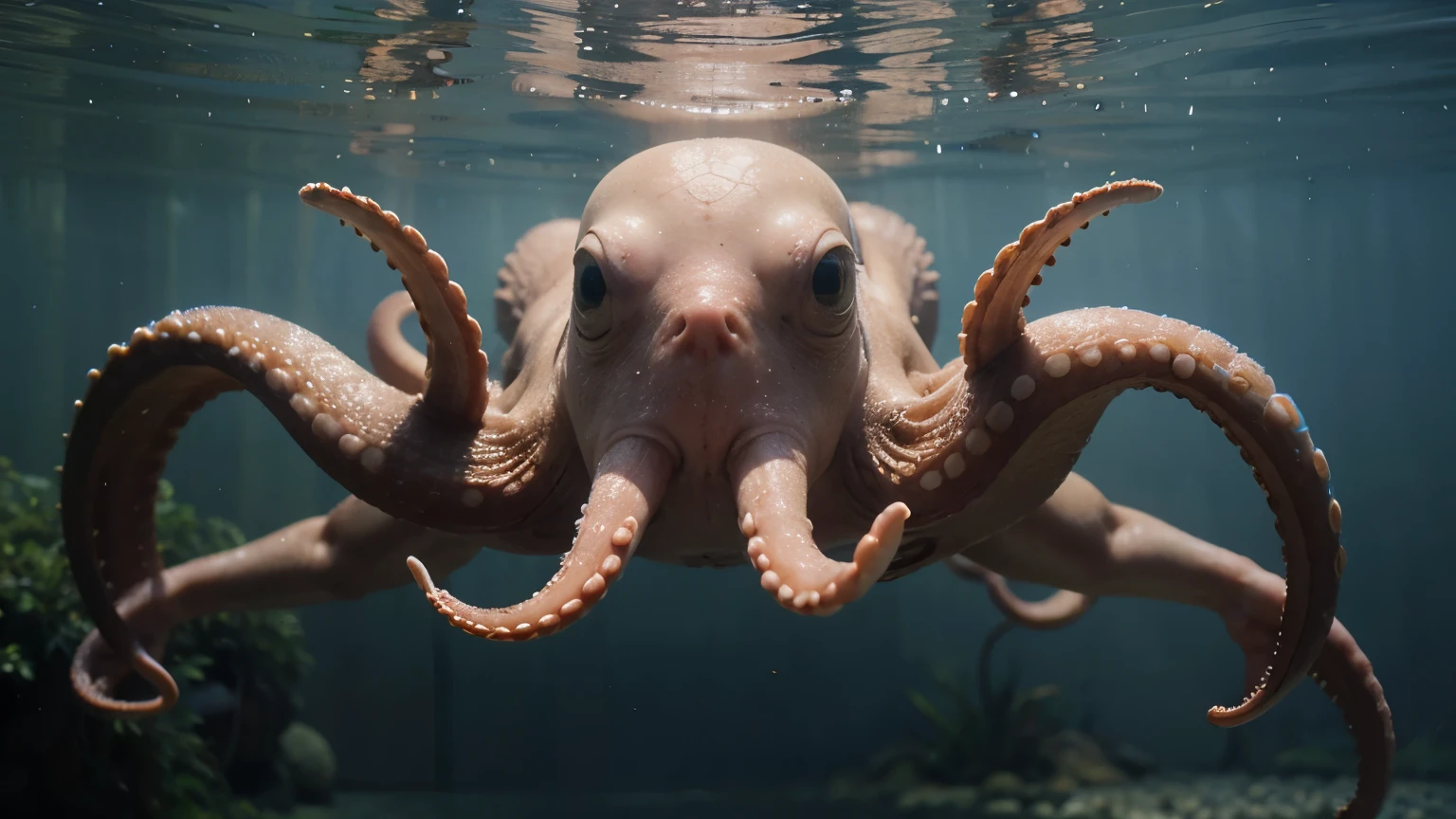 Octopus in water((best quality)), ((masterpiece)), (detailed),