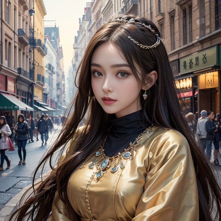 As a high-resolution image of a horse on the busy street of Baker Street. This horse boasts exquisite detailing and a vintage aesthetic., Capturing the essence of a bygone era. rider, Hair fluttering in the wind, They run confidently through the crowded streets.、It gives me joy and happiness。.

Focus on the highest quality, An image made to be a masterpiece in itself. Boasting 8K resolution, Perfectly capture every intricate detail、can be displayed. The image quality is unparalleled, Create a visually stunning experience for your audience. The overall image exudes an award-winning aura.,

The face is at the center of the image, Drawn with meticulous attention to detail. All Contours, Features, Facial expressions are captured with great accuracy. Viewers can immerse themselves in ultra-high resolution detailed faces, Marvel at the vivid depictions. eye, especially, It is an attractive focal point, Shining with stunning detail and realism.

Add depth and visual interest, The ancient Islamic costumes worn give off an exotic vibe., enhancing the overall aesthetic of the image. Tatoo in the chest gives attractive charm, Symbolize their attractive personality.

The color palette of the image is、Carefully selected to evoke a nostalgic and timeless atmosphere。. 