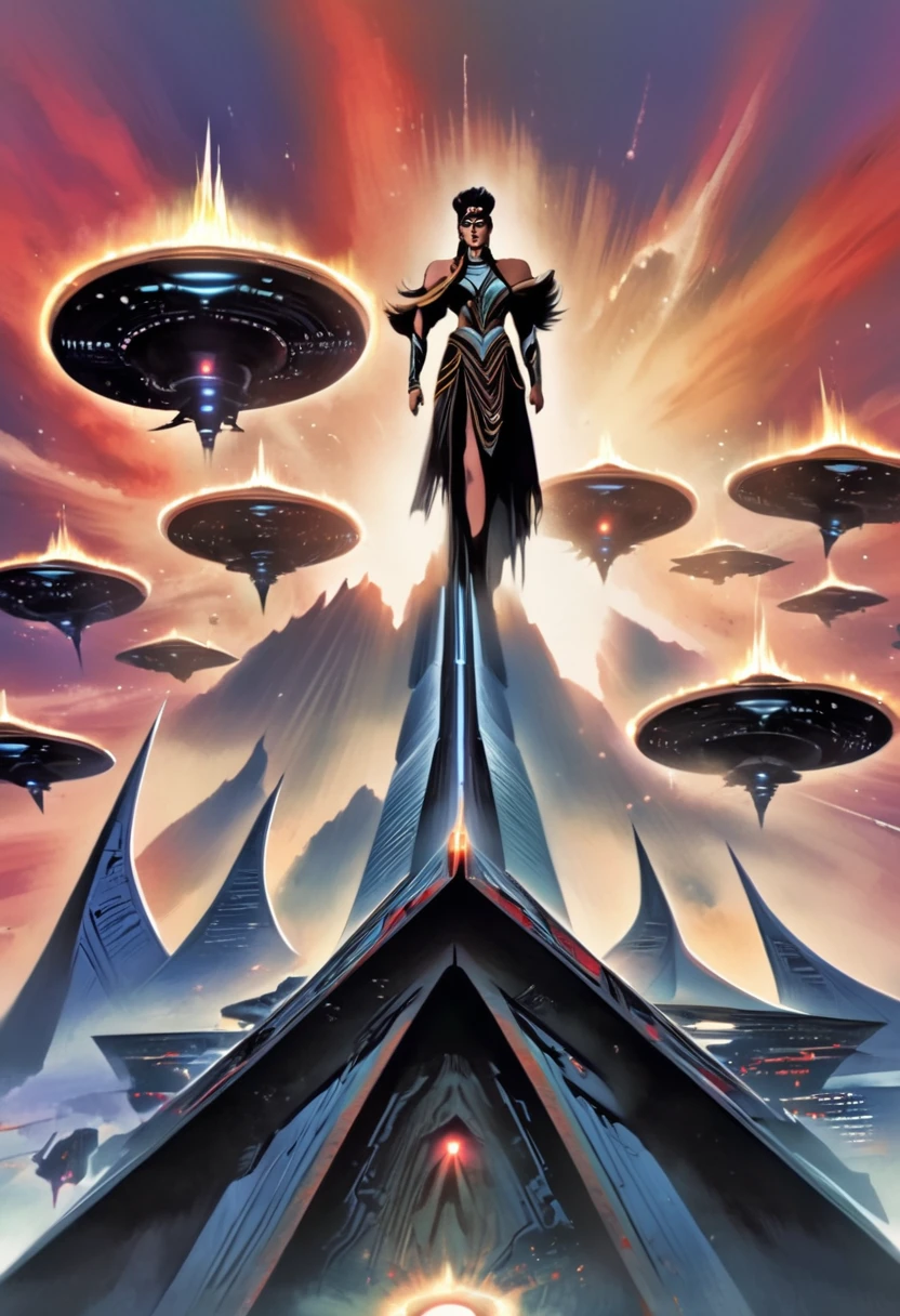 (best quality,8k),(photorealistic:1.37),(realistic:1.37),(detailed:1.1),(vivid colors),(physically-based rendering),(ultra-detailed),(bokeh) Star Trek Klingons, intense gazes, ancient warriors, menacing presence, tribal tattoos, , robust physique, intricate armor, distinctive ridges, piercing eyes, ferocious expressions, proud stances, majestic poses, elaborate headpieces, battle scars, leather garments, ceremonial weapons, background filled with futuristic architecture, starship interiors, advanced technology, vibrant energy fields, dynamic lighting, epic battle scenes, intergalactic landscapes, cosmic atmosphere.weyh males female younger and older some more delicate looking including alll variations of CanonStar Trek Klingons as a group together as a group family or household