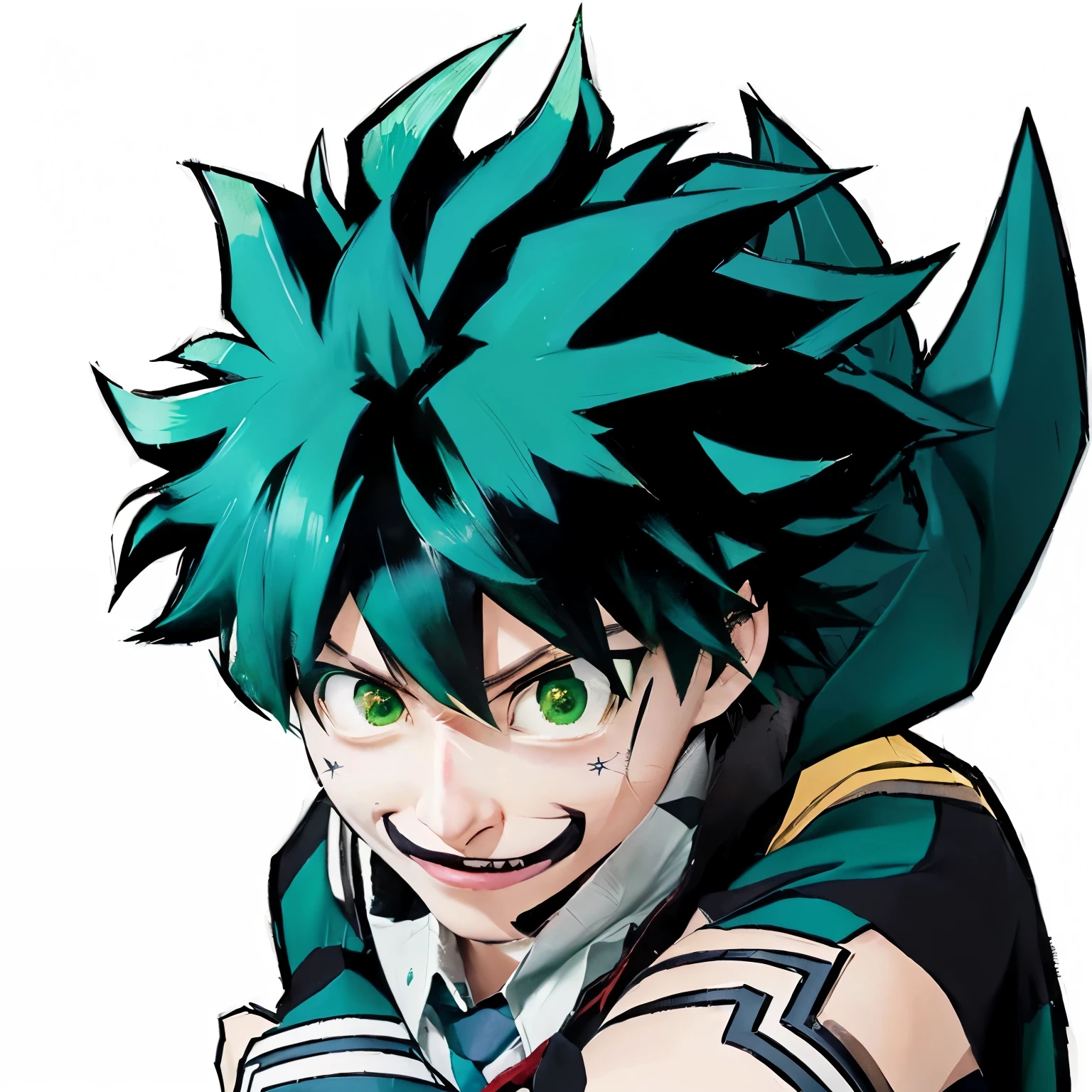 Close up of cartoon character with green hair, Izuku Midoriya, My Hero Academiaスタイル, Joker is similar to Naruto, in My Hero Academia, My Hero Academia, trigger anime art style, Key Anime Art, Official Art, jin kagetsu, Mai Yoneyama, norihiro yagi, Anime characters, best Anime characters design