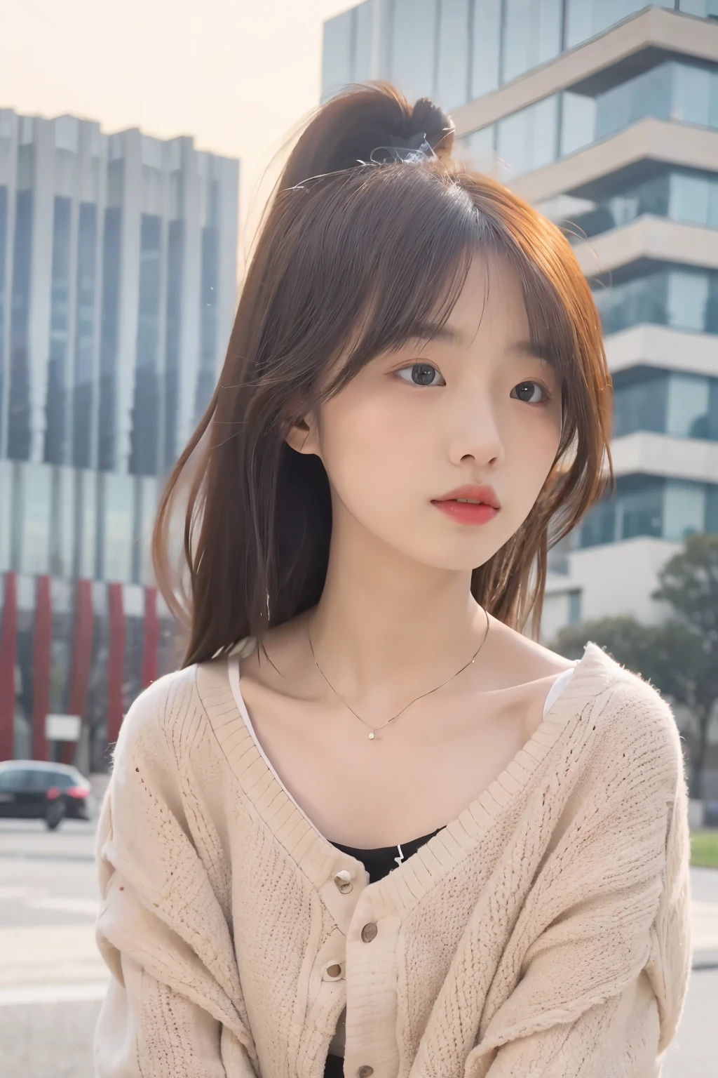 incredibly absurd, beautiful and cute 20-year-old Korean girl with a photorealistic face, showcasing top-quality craftsmanship. Her slender frame is adorned with short, messy hair. The artwork is high-resolution, allowing for ultra-detailed features to be captured flawlessly. The girl is depicted naked with white fluids all over her. The focus lies on the realistic pupils, showcasing depth and emotion.