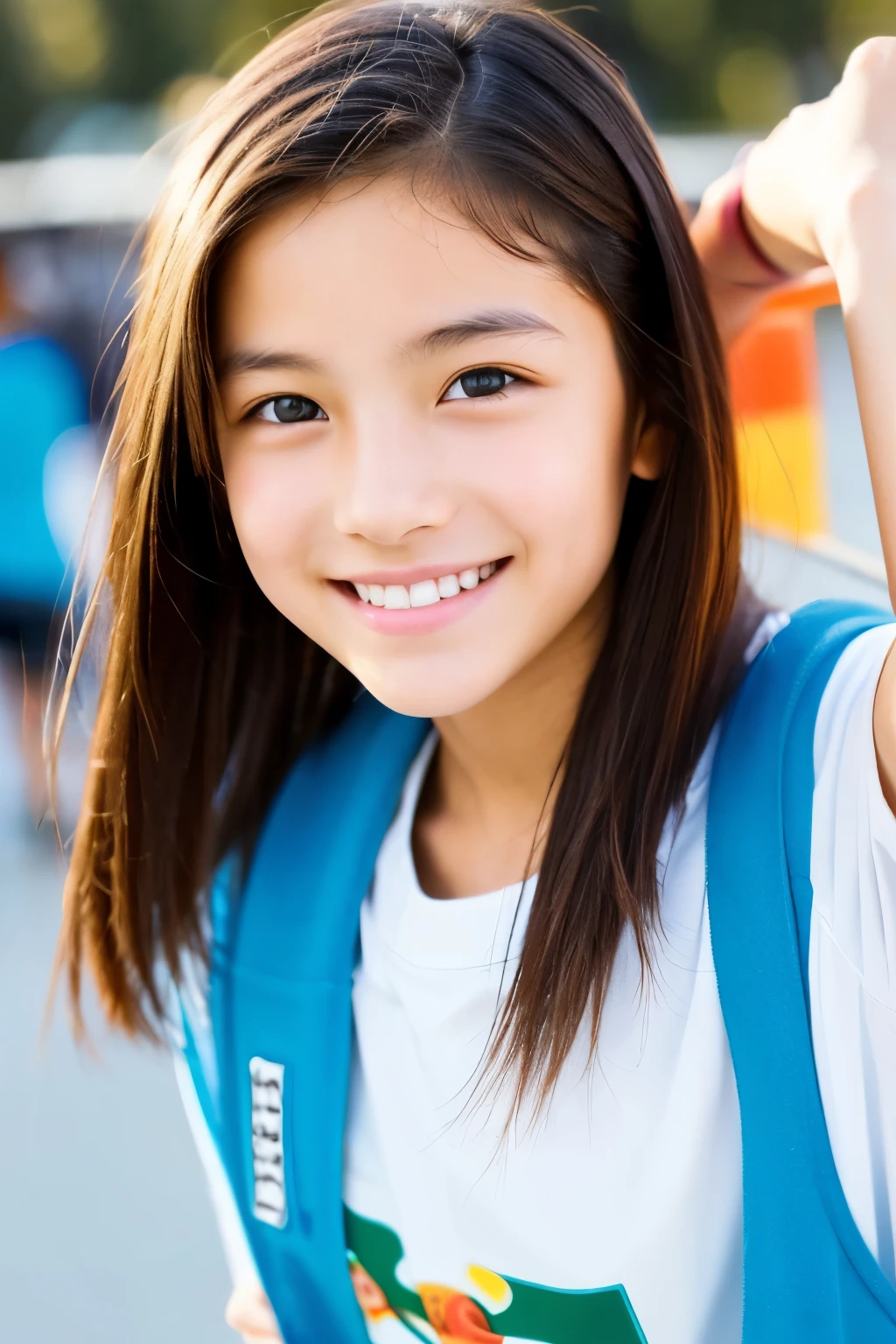 13 years old、Skateboarding、Women、Beautiful eyes、beautiful、Nice face、A smile?、Lively、