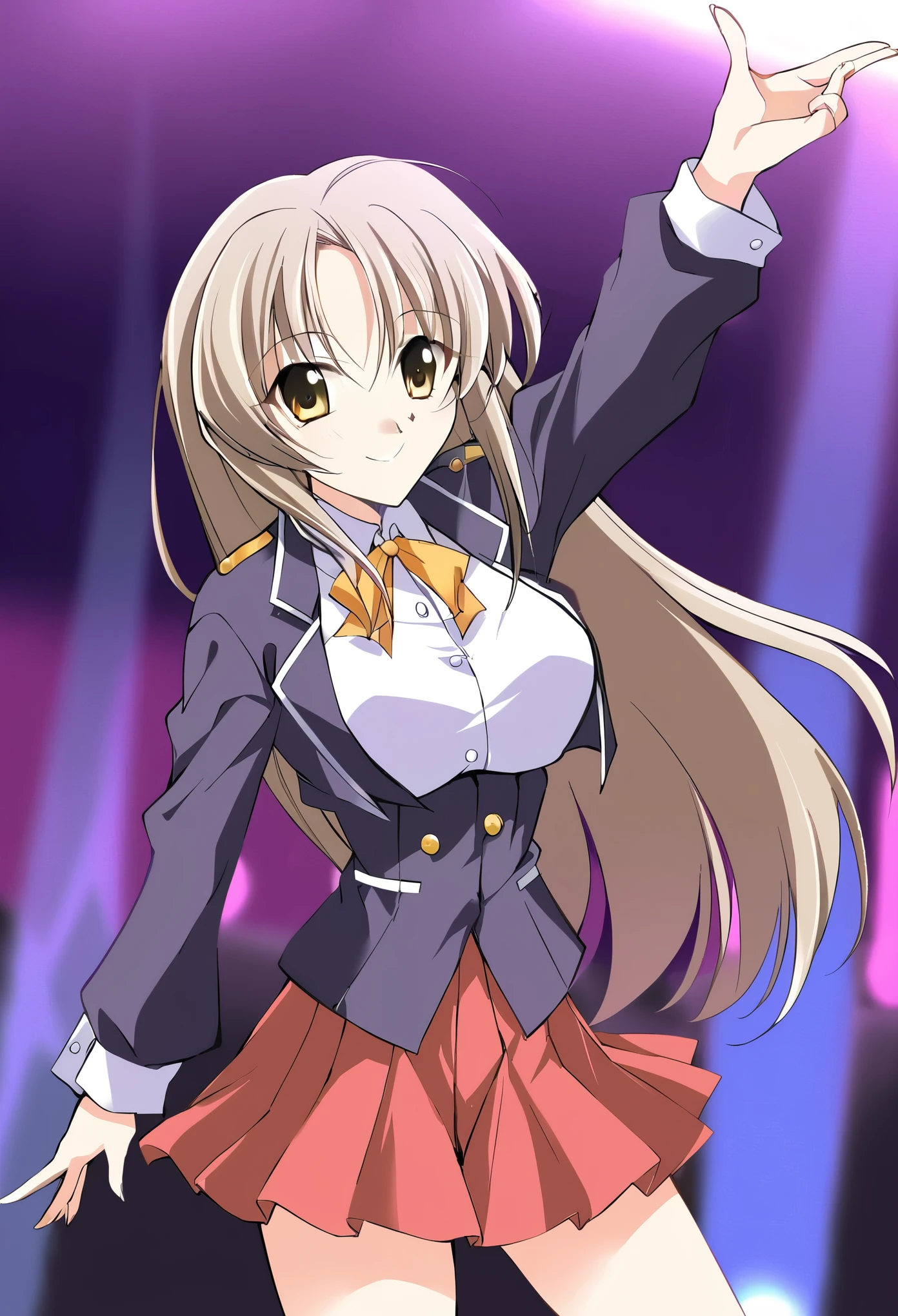 , live stage, large breasts, 1girl, smile, ,Futami Shion,