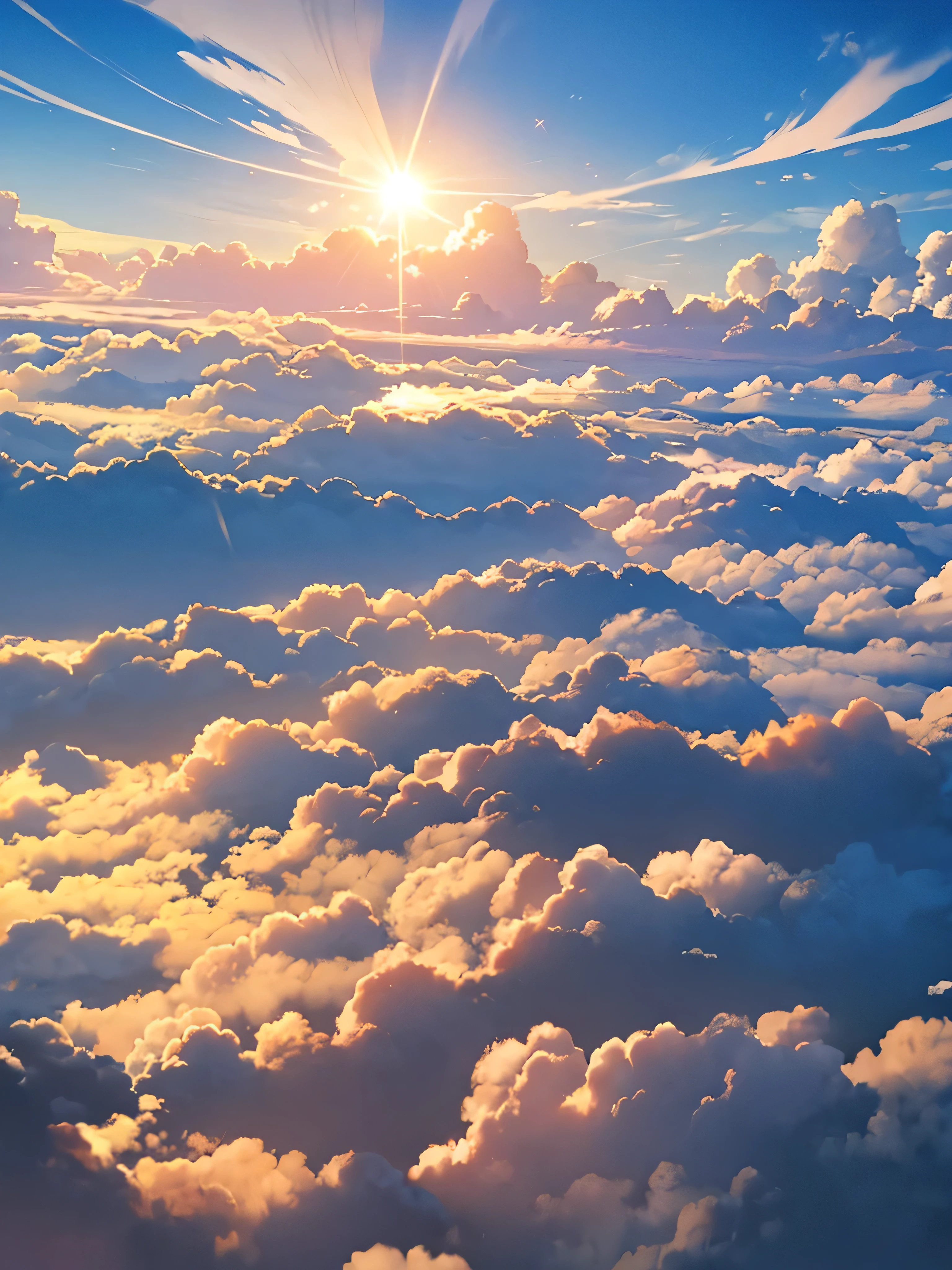 Ceu. Nuvens, realista, ceu com nuvens, sol, dia iluminado 
