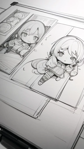 (Thick line drawing)、Line-only illustration、Monochrome、comics