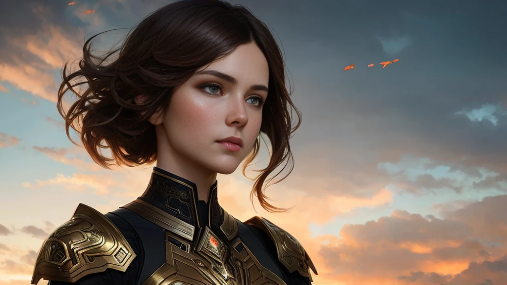 8k portrait of a beautiful brown haired cyborg，Complex，grace，Very meticulouajestic，Digital photography，Artgerm、Ruan Jia、Art by Greg Rutkowski Surrealist Painting Filigree，Broken glasasterpiece，Side slits，Exquisite and beautiful eyes：1.2 ), Human Development Report,