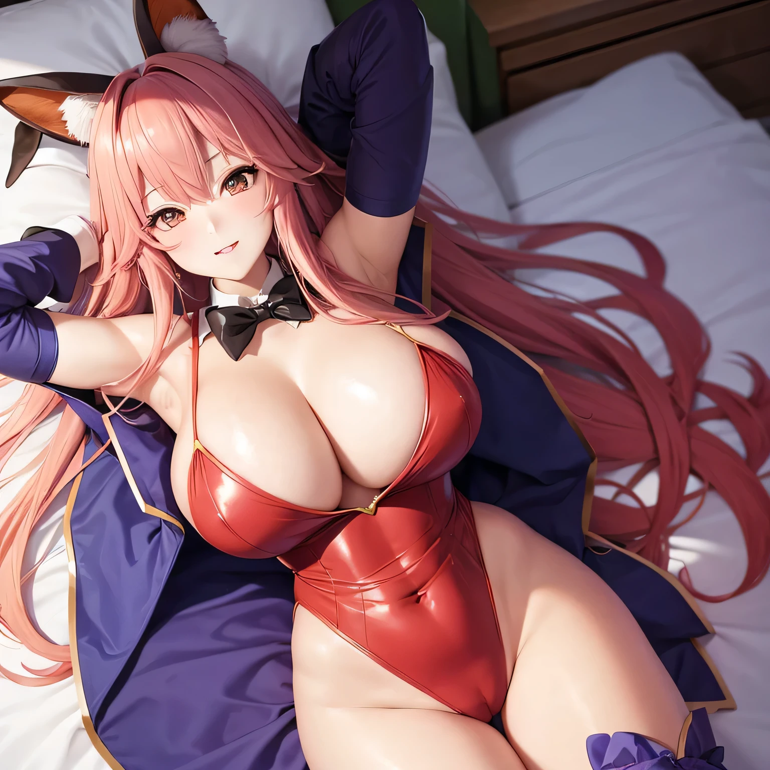 tamamo plump super breasts　Big waist　Bunny Suit　leotard