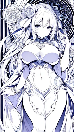 (Thick line drawing)、Line-only illustration、Monochrome、Art Nouveau